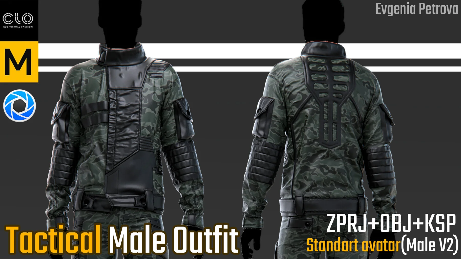 Male tactical outfit. Clo3d, Marvelous Designer project