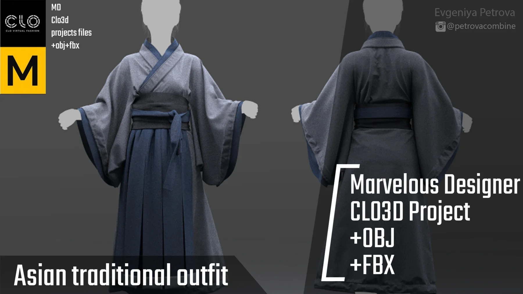 Asian traditional outfit. Clo3d, Marvelous Designer