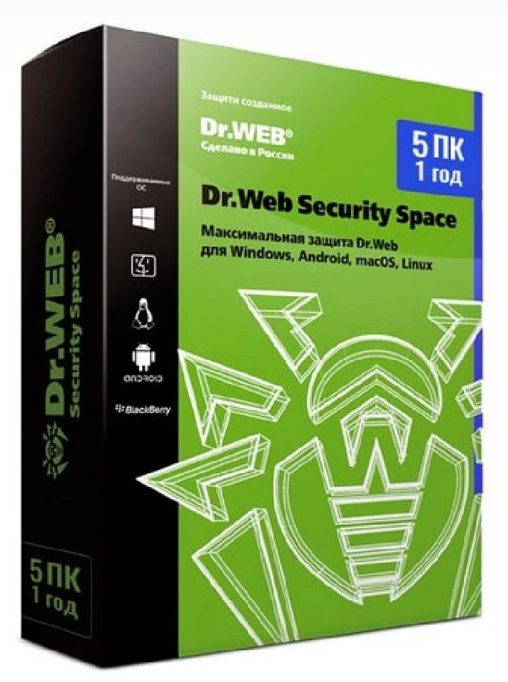 🟩🟩🟩🟩🟩 Dr.Web Security Space 5 PC 1 Year