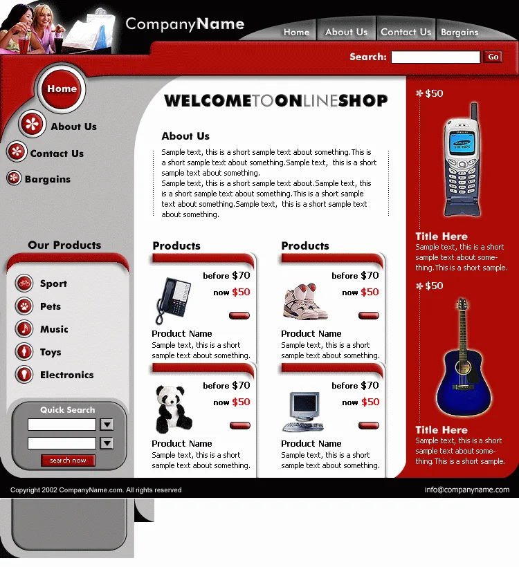 Шаблон для Online магазина по продаже гаджетов №3 (TGadgetShop)