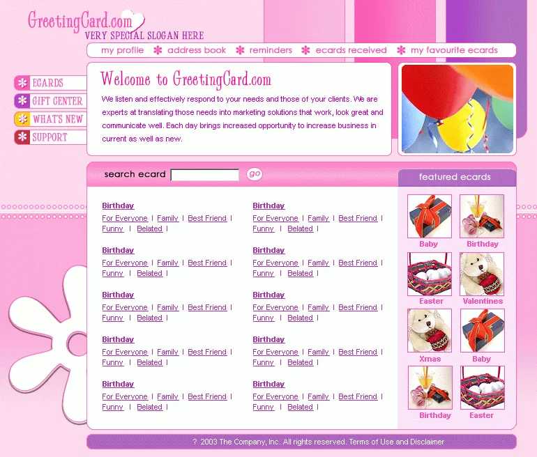 Шаблон для Online магазина по продаже сувениров №2 (TCardCraze)