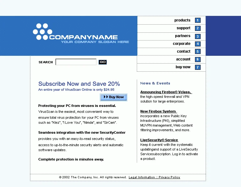 Шаблон для Бизнес-сайта №3 (TBlueStart)