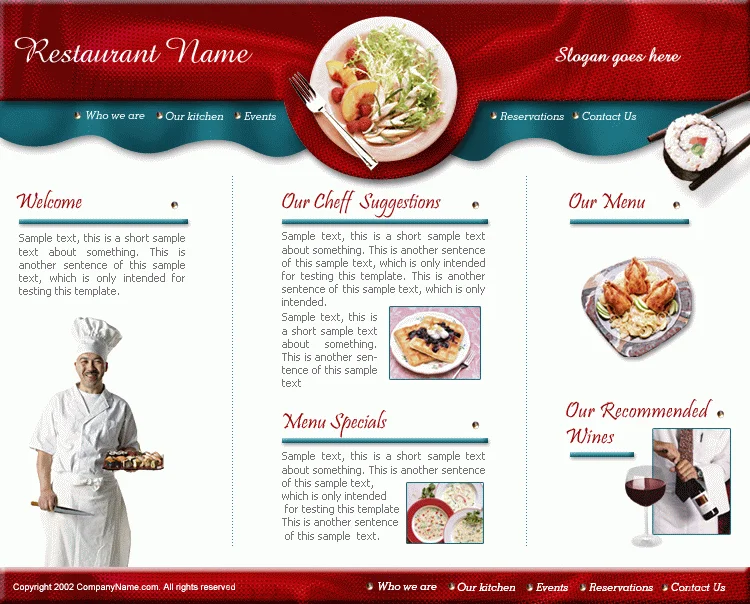 Шаблон для сайта ресторана (TGourmetDelight)