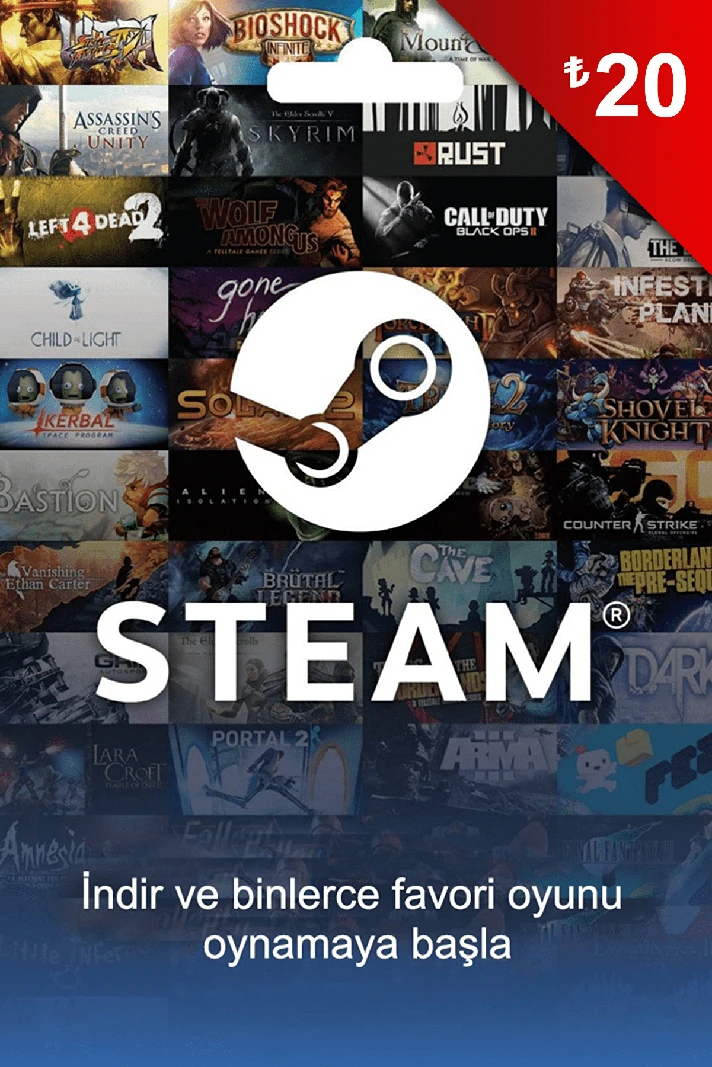 ⚡️Steam Wallet 💣 Gift Card -  20 TL (Turkey)