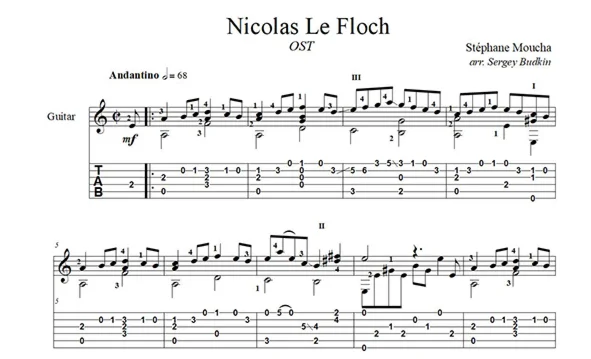 Nicolas Le Floch - OST (Стефан Муша) для гитары