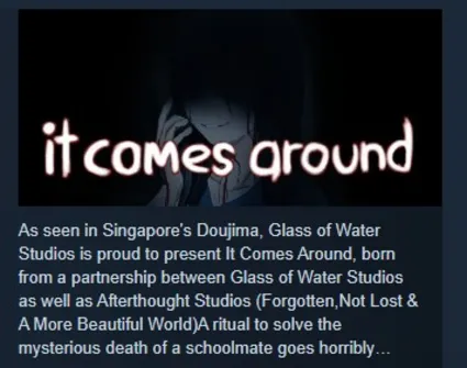 It Comes Around - A Kinetic Novel STEAM KEY REGION FREE
