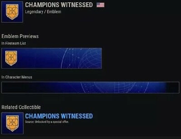 Destiny 2 Emblem Champions Witnessed