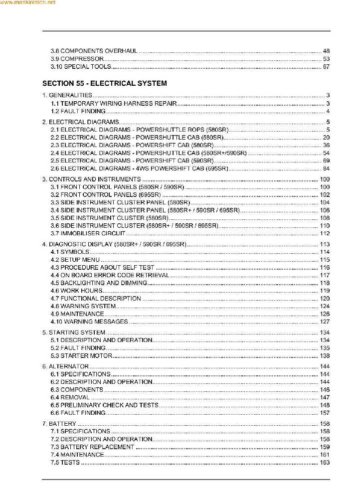 CASE 580/590/695 Service manual