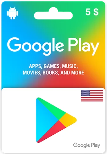 Карта пополнения Google Play 5 USD [US]