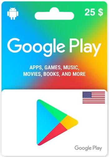 Карта пополнения Google Play 25 USD [US]