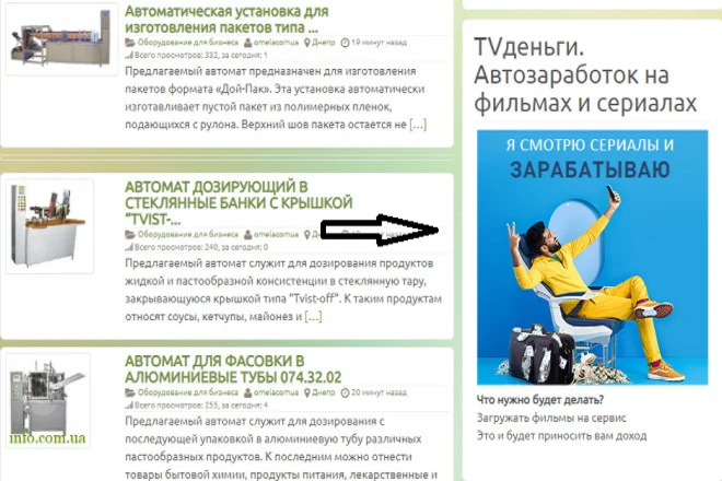 Размещение сквозного рекламного баннера на сайте