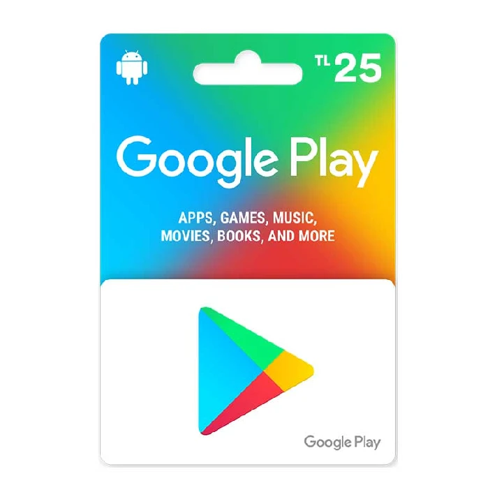 🎁0% FEE🌟 25 TL - GOOGLE PLAY GIFT CARD (TURKEY)