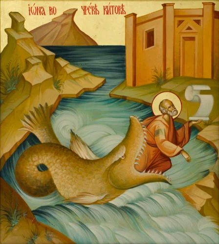 Иона во чреве китове_001(74х82см)