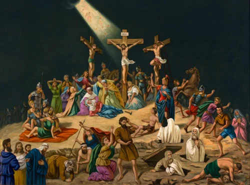 Иисус умирает на Кресте_002(200х147см)