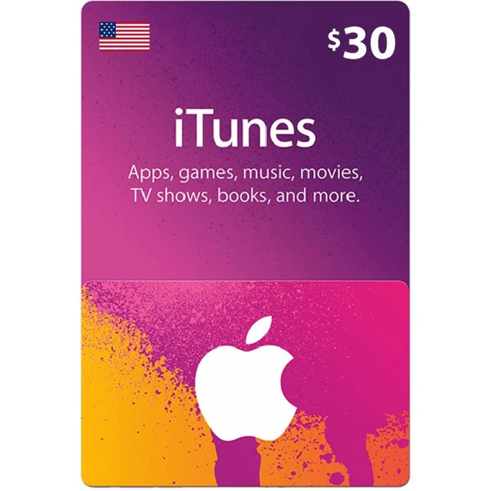 Apple iTunes Gift Card 30$  iTunes Key USA + GIFT