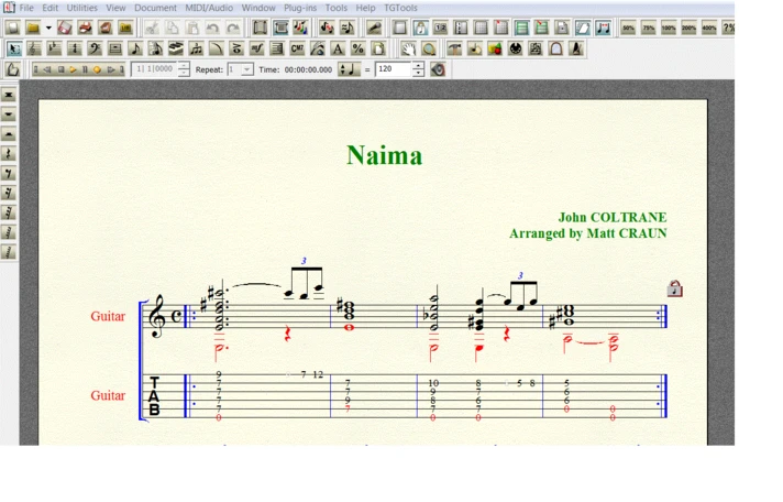 NAIMA by John COLTRANE for 6-string guitar