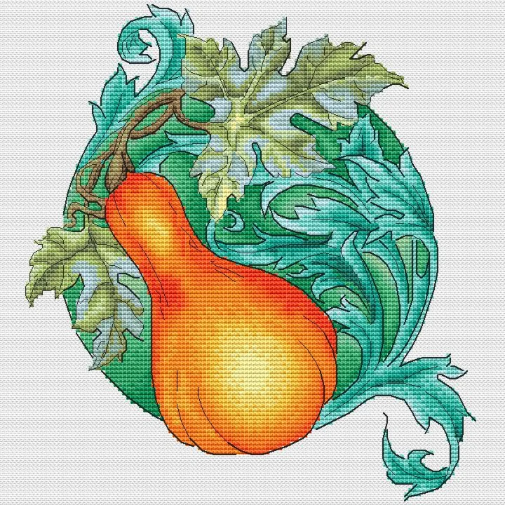 Эксклюзив. схема для вышивки крестом Тыква масляная