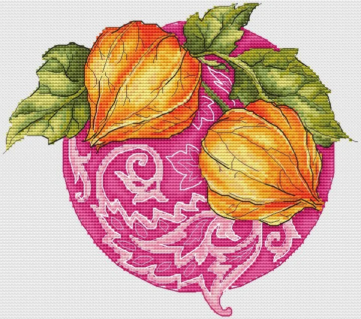 Эксклюзив. схема для вышивки крестом Физалис