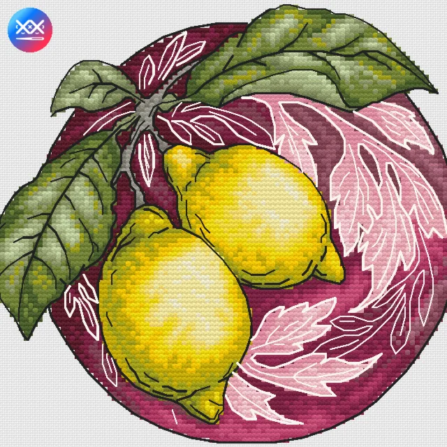 Эксклюзив. схема для вышивки крестом Лимоны