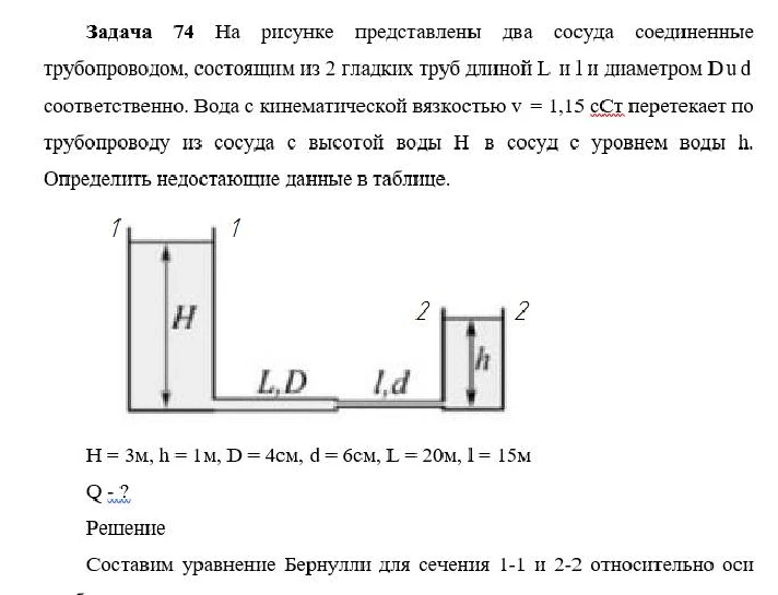 Task 74 The figure shows two vessels