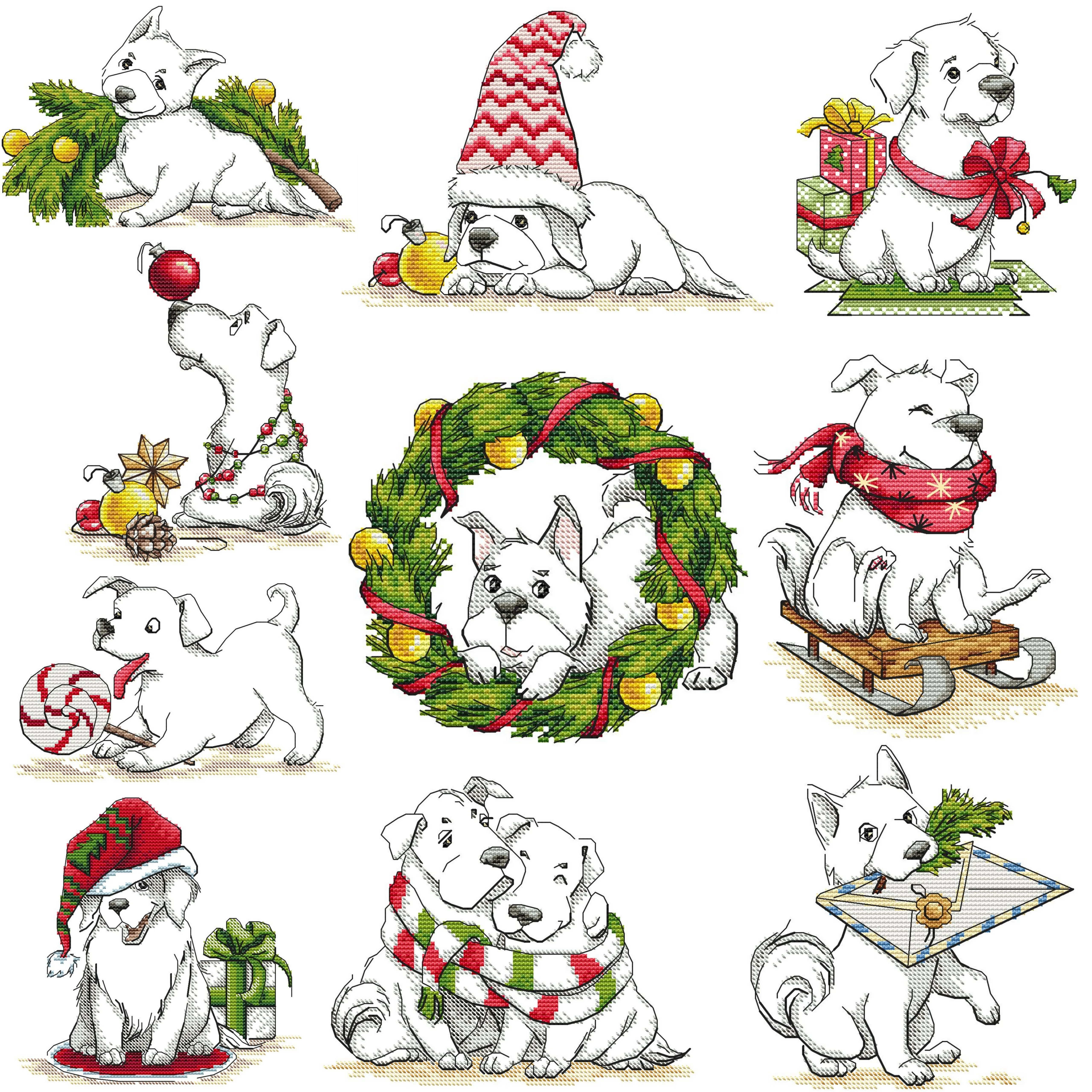 Эксклюзив. схема для вышивки крестом Собачки