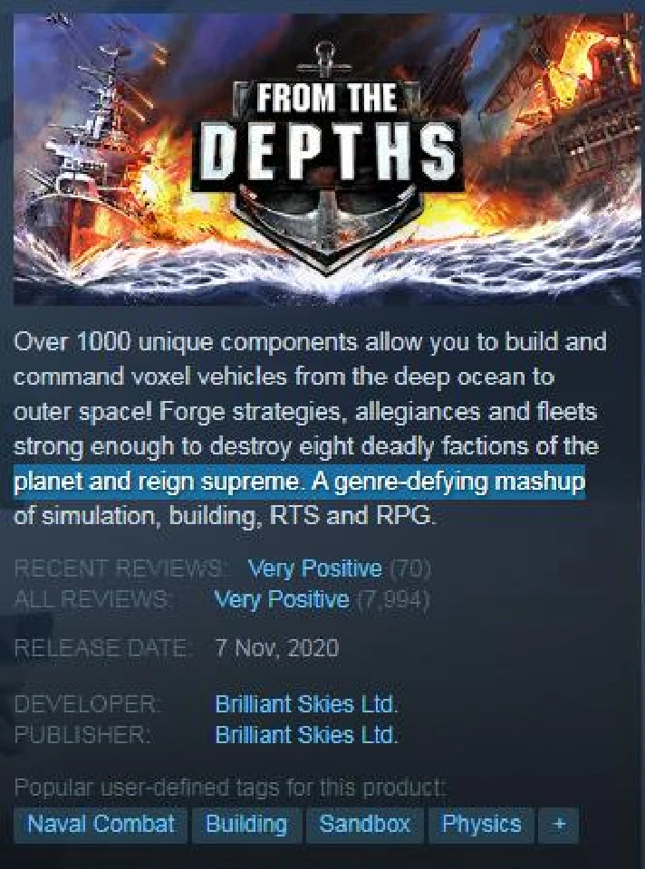 From the Depths (Steam Key GLOBAL)