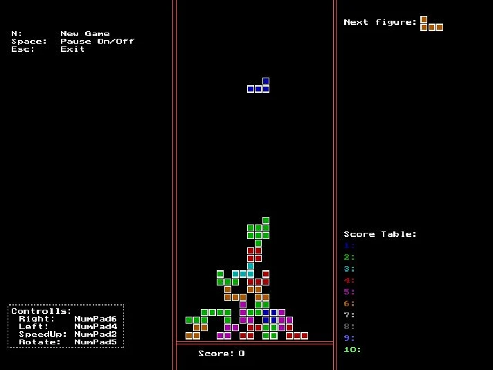 Tetris on the Turbo Pascal + source code