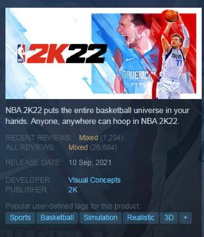 NBA 2K22 (Steam Key GLOBAL)