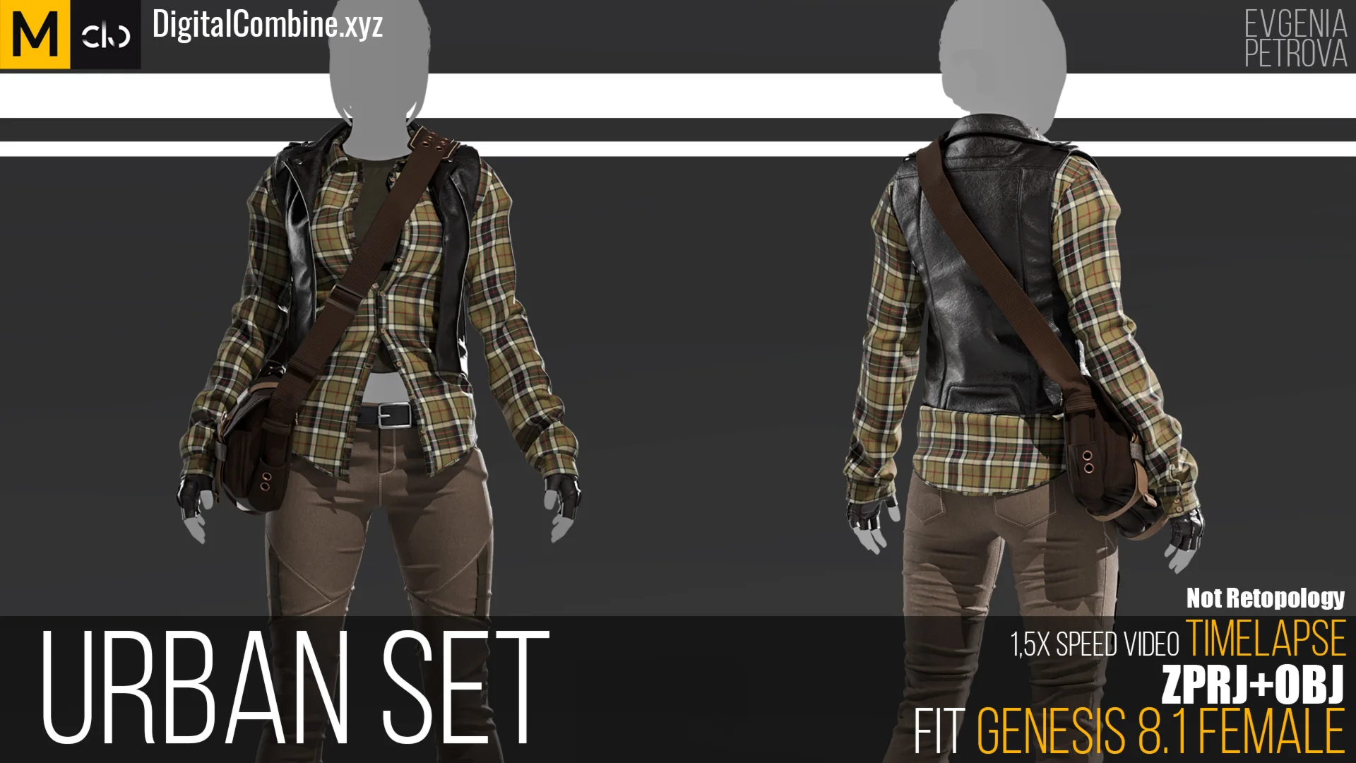Urban set. Marvelous designer Highpoly Project + OBJ