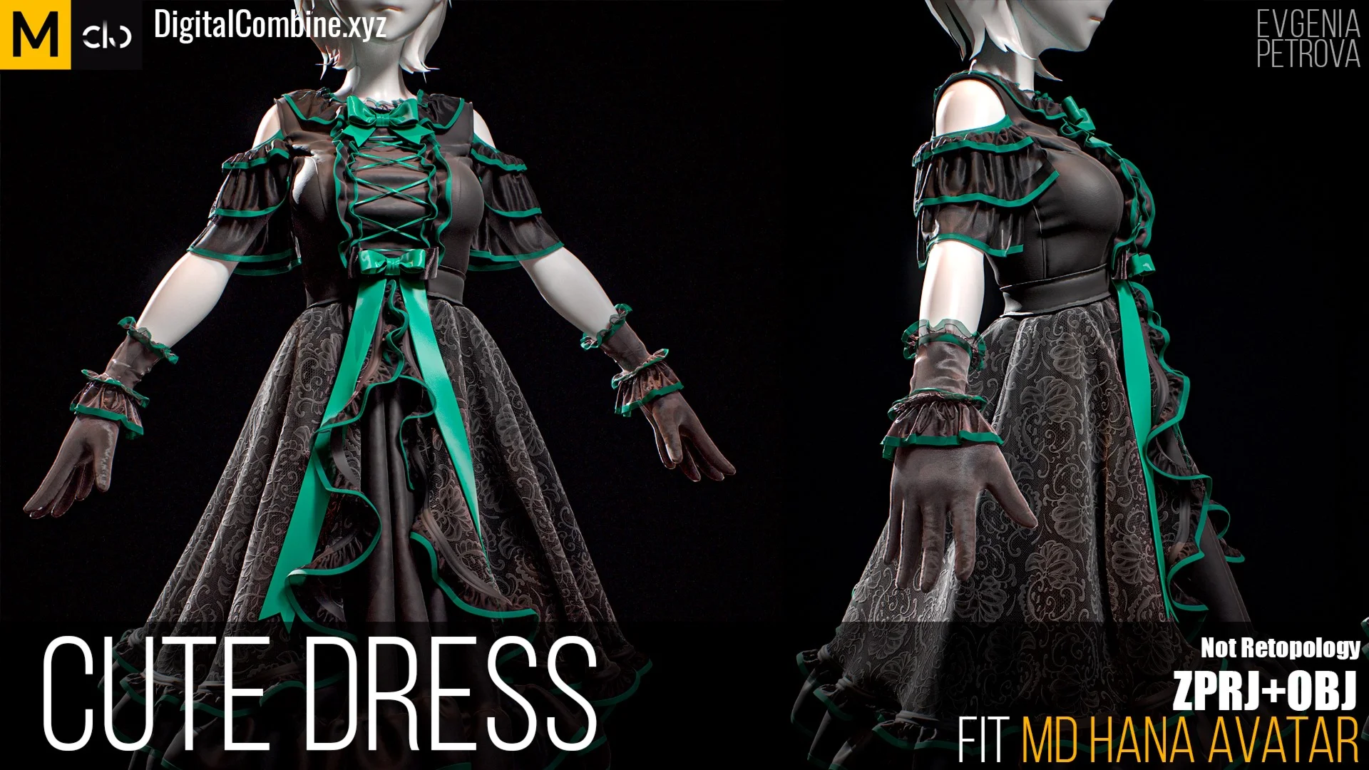Cute dress MD Project+ OBJ highpoly