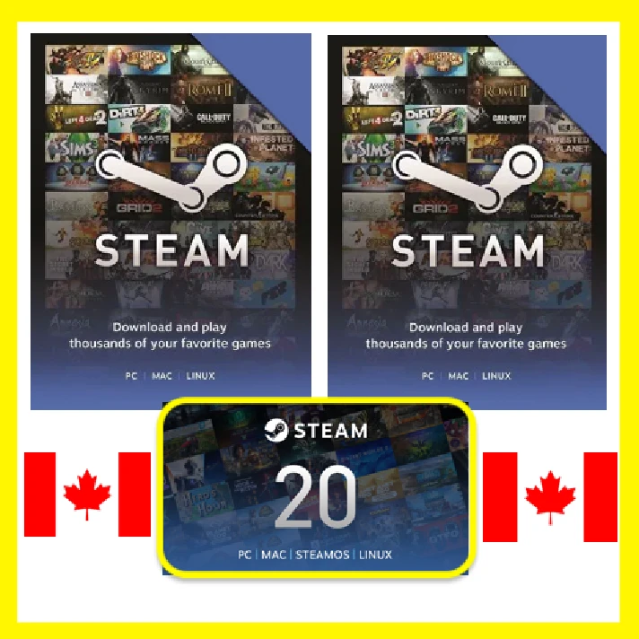 ⭐️GIFT CODE⭐🇨🇦STEAM GIFT CARD Canada STEAM WALLET CAD