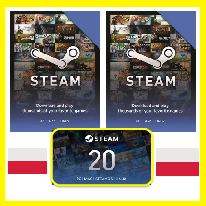 ⭐🇵🇱 STEAM GIFT CARD Poland STEAM WALLET COD PL БАЛАНС