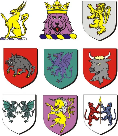 Средневековые гербы (400 клипартов)