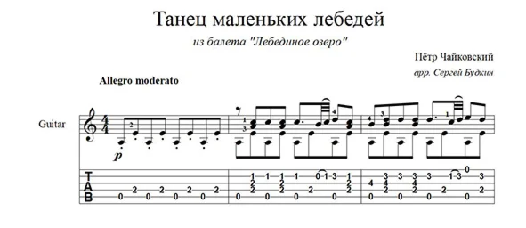 Dance of the Little Swans for guitar