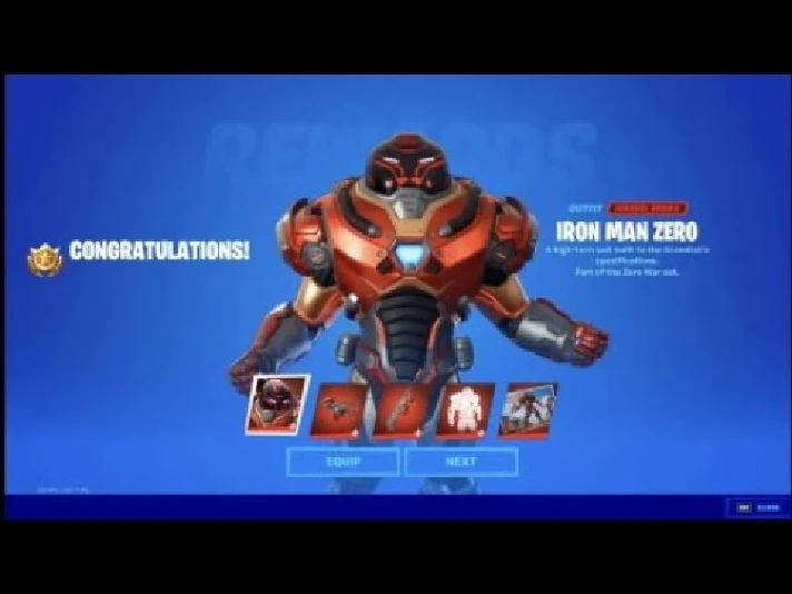 🕷 Fortnite Iron Man Zero Outfit 🔑9x ITEMS BUNDLE SKIN