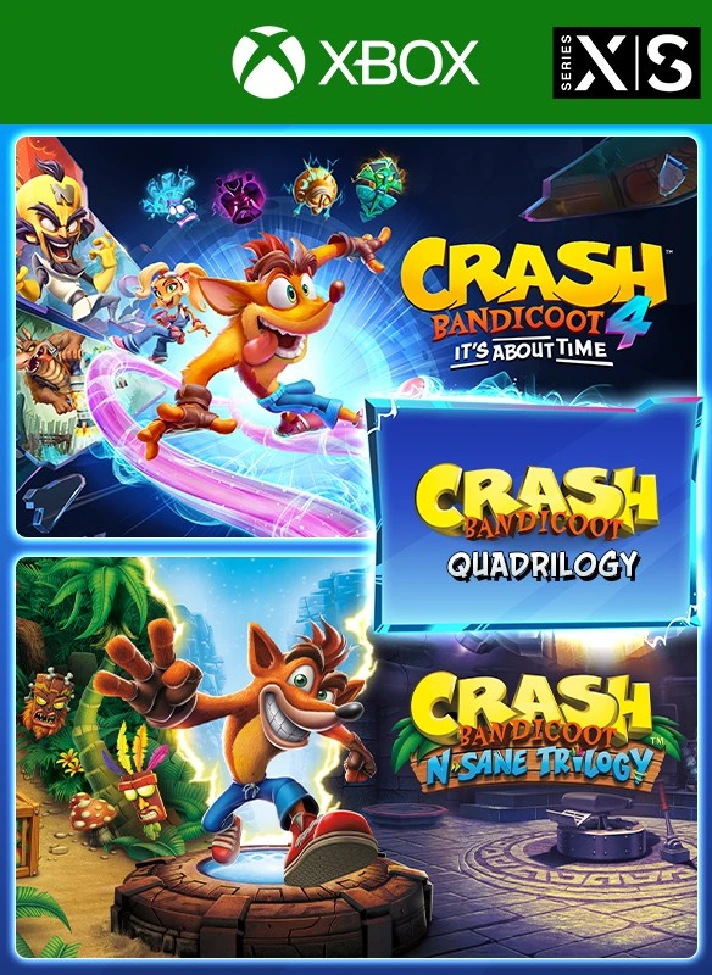 CRASH BANDICOOT QUADRILOGY BUNDLE XBOX ONE & X|S KEY 🔑