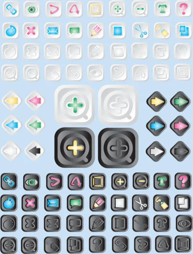 Набор информационных пиктограмм в векторе и растре