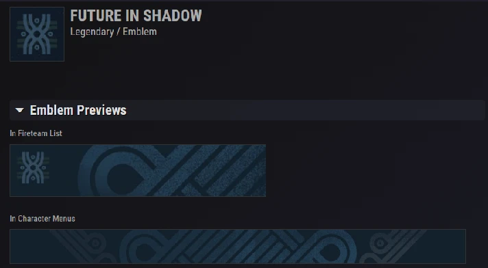 Destiny 2 Emblem Future In Shadow PC/PS/XBOX