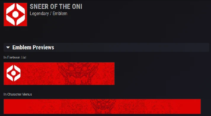 Destiny 2 Emblem Sneer of the Oni PC/PS/XBOX