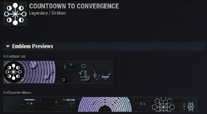 Destiny 2 Emblem Countdown to Convergence PC/PS/XBOX