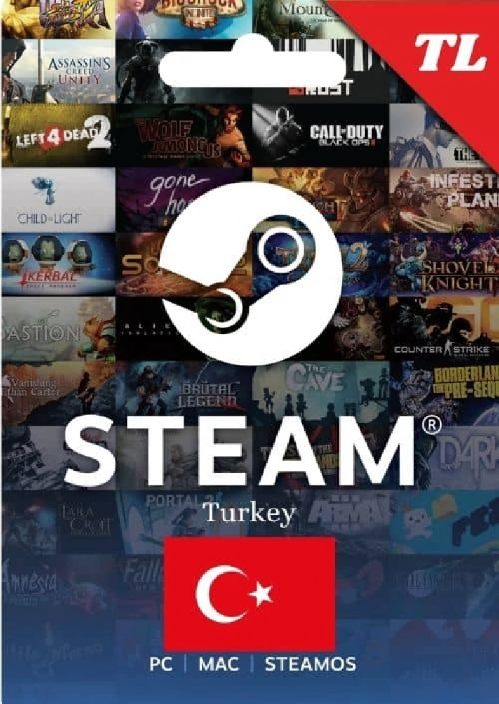 🟥 STEAM ⚫ 400 TL🔴TURKEY✅WALLET GIFT CARD КОД ПОДАРОЧН