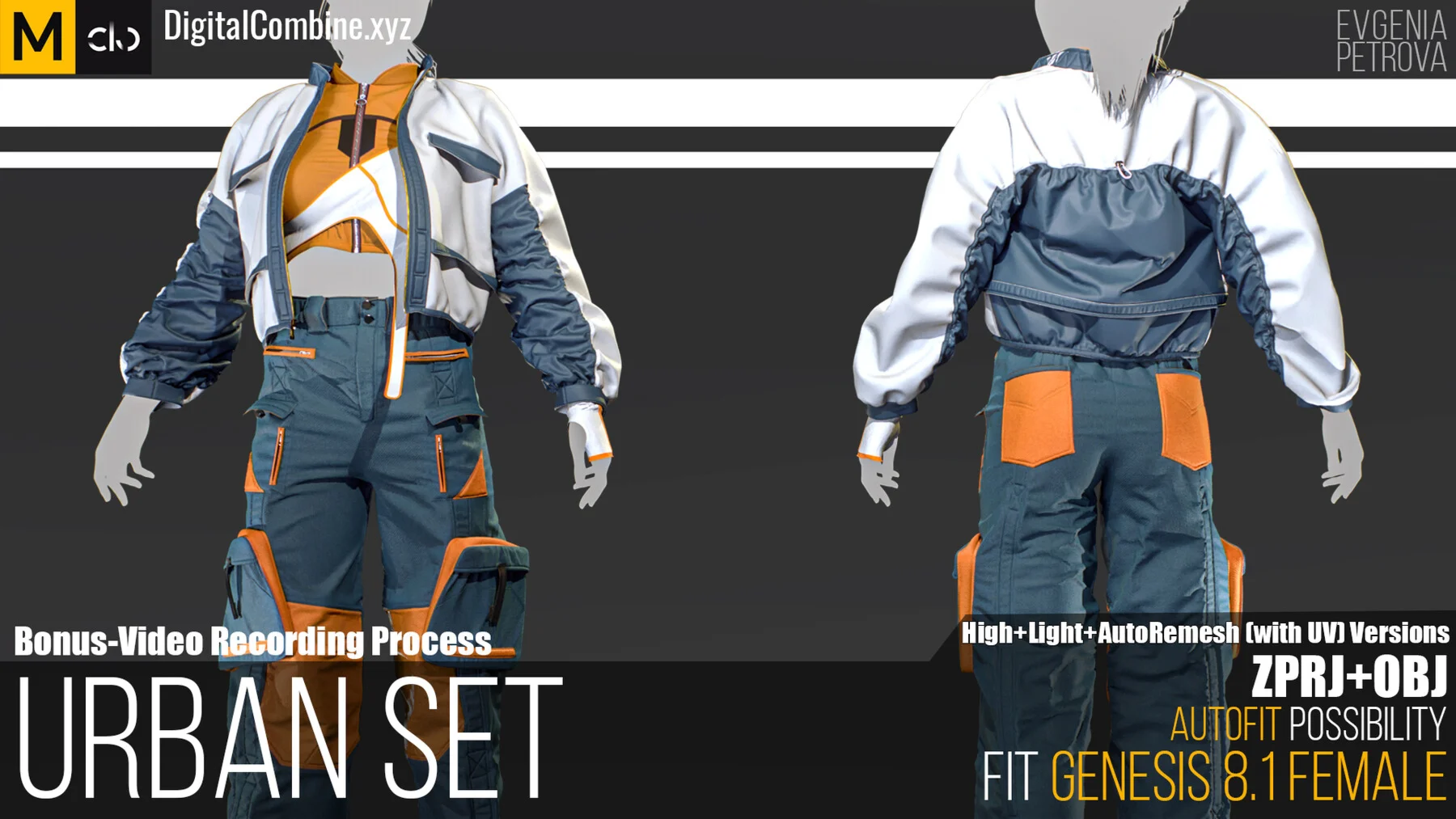 Urban Set. Marvelous designer Clo3d project + OBJ+ Vide