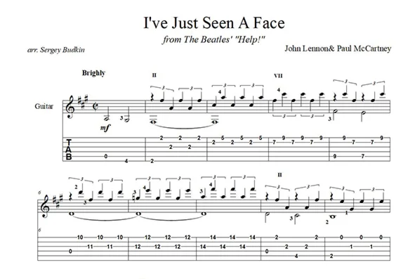 I've Just Seen A Face (The Beatles) для гитары