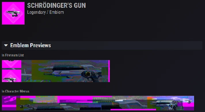 Destiny 2 Emblem Schrödinger´s Gun PC/PS/XBOX