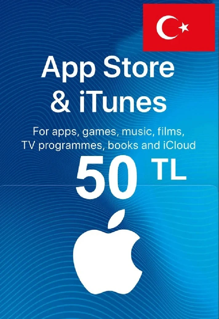 🎁GIFT CARD 🍏  Apple iTunes 🔴 TURKEY🔴50TL [NO FEES]