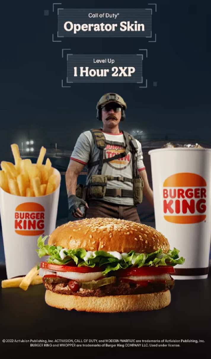 Burger Town Operator Skin ✅ 1h 2XP Boost ✅ COD MW II