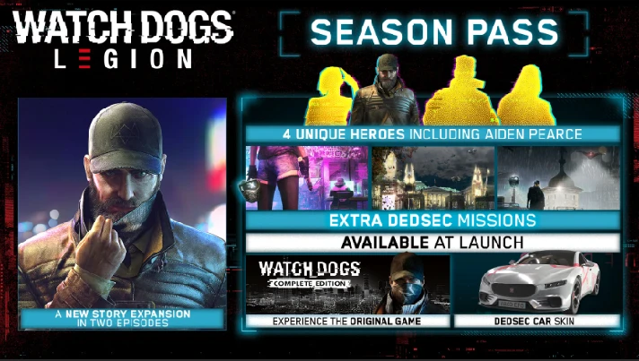 Watch Dogs Legion Season Pass CD  UBI KEY EU