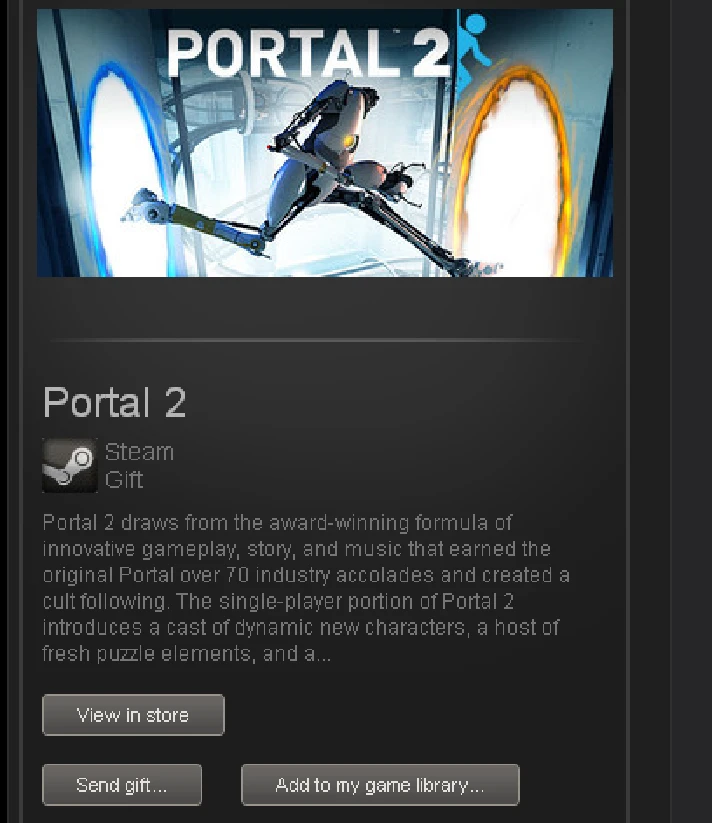 Portal 2 - STEAM Gift - Region Free / ROW / GLOBAL