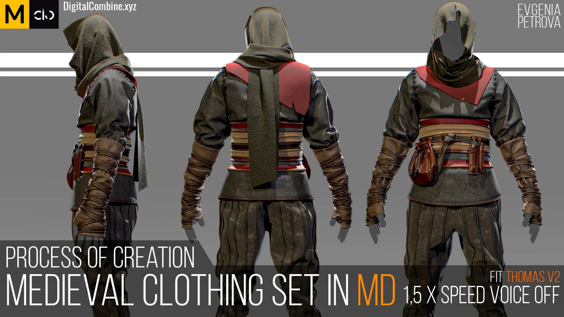 The process of creating a medieval clothing set in MD.