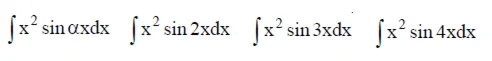 Решенный интеграл вида ∫x^2sin(αx)dx